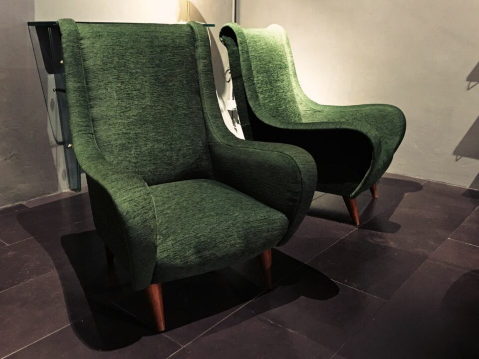 poltrona velluto verde