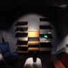 libreria a muro in legno