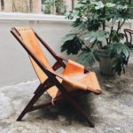 Seduta in teak e cuoio //design di Tidemand Ruud Arne