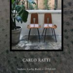 Sedute Carlo Ratti • 1950/60 Struttura In Legno Termo Curvato Bicolore.